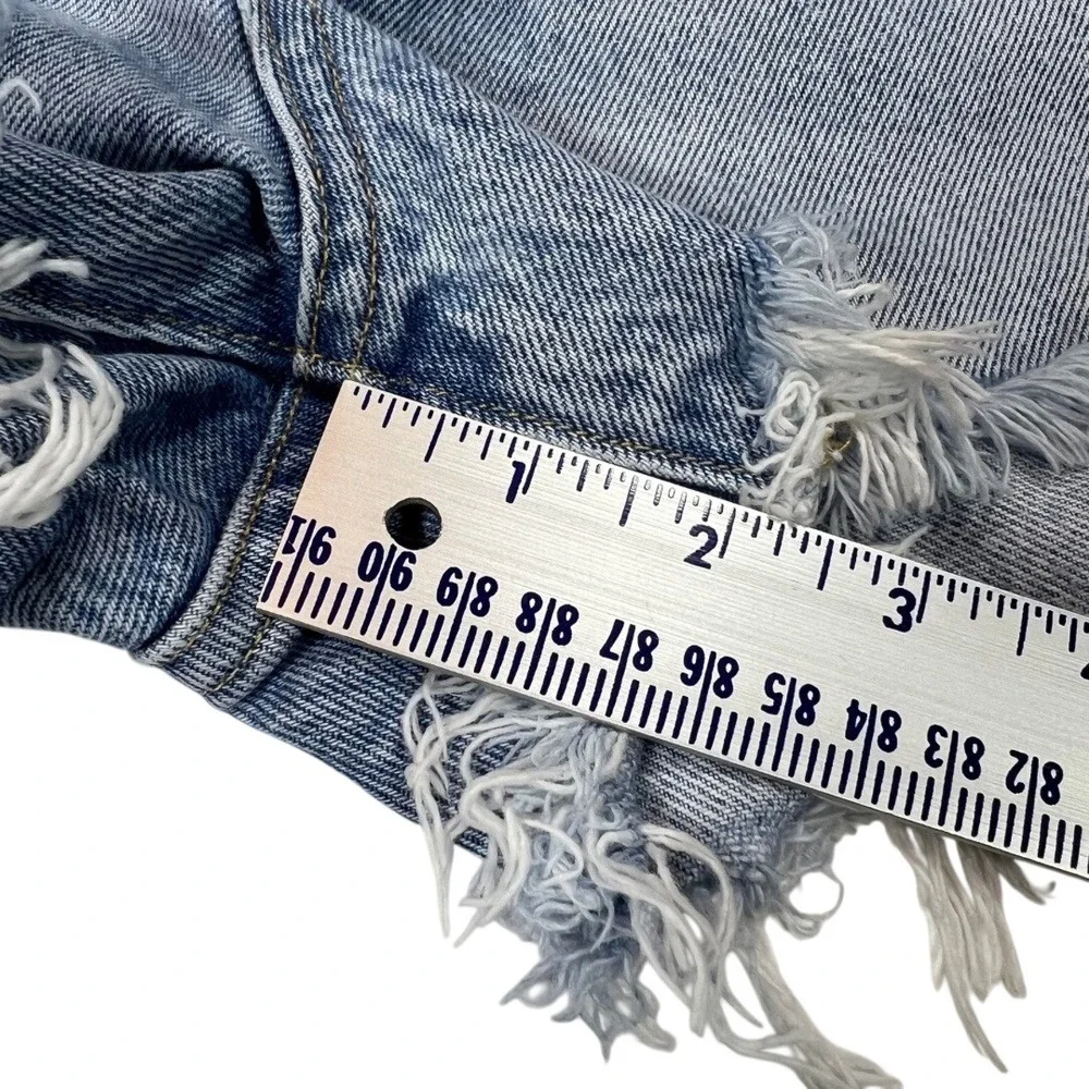 AGOLDE Parker Distressed Light Wash‎ Denim Cutoff Shorts Womens 29 High Rise W31